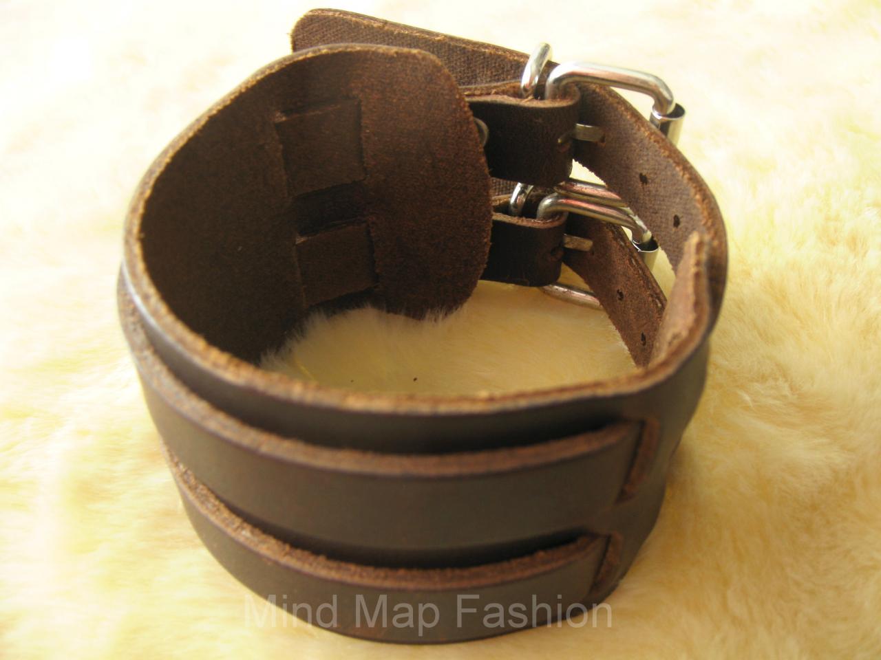 Edgda Bracciale Largo In Pelle PU Con Motivo Punk Rock Floreale - Chiusura Regolabile, 40 Mm Di Larghezza, Regalo Unisex